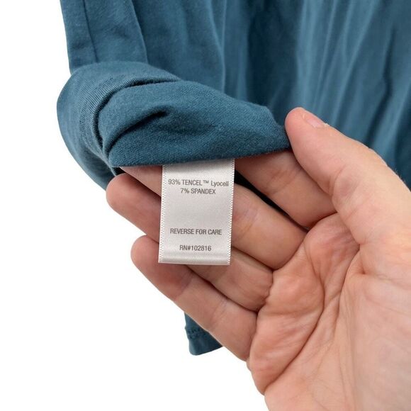 Garnet Hill Dress‎ Teal Blue Long Sleeve Ruched Sleeve Casual XS - Picture 8 of 8